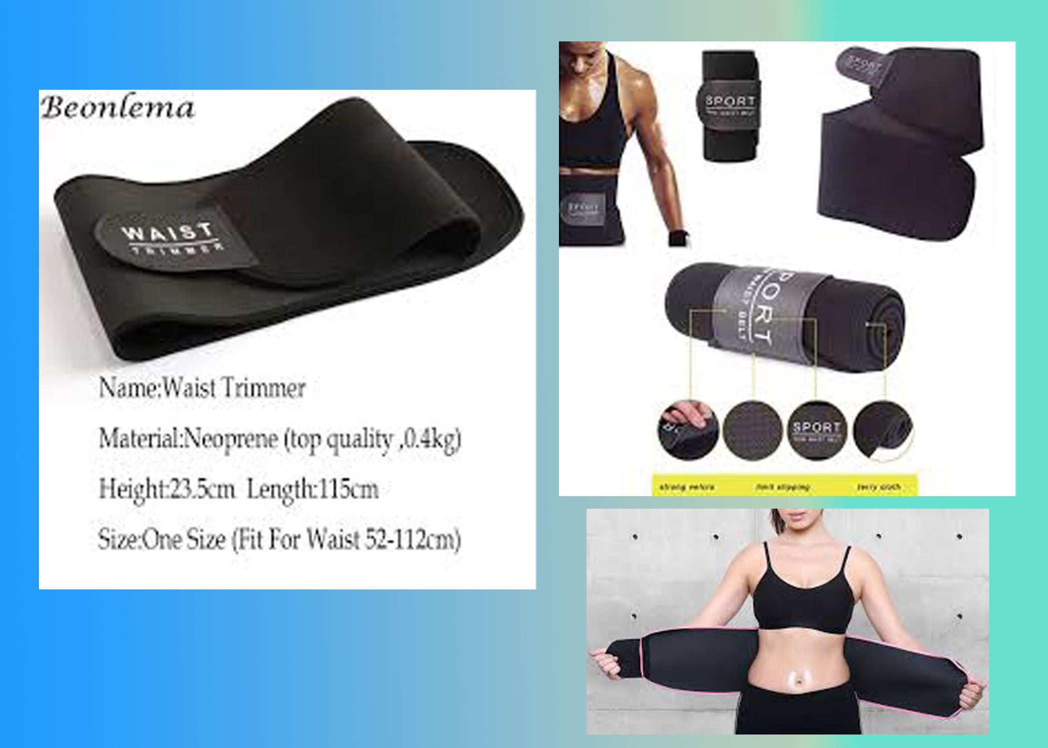 Health & Beauty :: Fitness & Exercise :: Slimming Belts :: Unisex Black  Sport Thin Waist Slimming Belt - Biz bazar, online shopping bazar, Get What  you Want