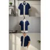 Men’s Navy Blue Polo Shirt | Casual Summer Retro Stripe Formal Tshirt Short Sleeve Fashion Tee
