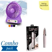 Flawless Brows Perfect For Eyebrows / Facial Hair Removal ( Rechargeable) And Mini Fan Combo Set.