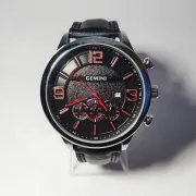 Gemini Black Dial & Strap Analog Men's Watch
