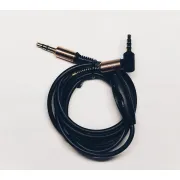 Improved Black L-Shaped 3.5mm Aux Cable with mic 24K Gold Plated Male to Male Audio Cable with Inline Wire Control Button for Music and Smart Control for Answer Phone Calls