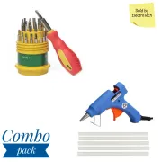 31 in 1 Screw Driver Tool Set And 20w Hot Glue Gun With 5pic Glue Stick.