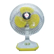 White/Yellow Portable Table Fan USB Power, 6"