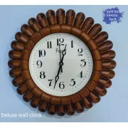 Attractive Medium Size Bamboo Design Round Dial Wall Clock For Office ,Hotel ,Restaurant, Home , Living Room
