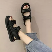 Korean Hook & Loop Open Toes Fashion Mesh Breathable Platform Comfortable Non-Slip Casual Sandal - Fashion |