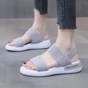 Women Shoes 2023 Summer Platform Elastic Band Casual Open Toe Socofy Sports Sandals - Fashion | Women's Footwear |