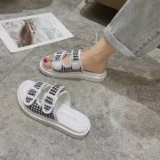 Black White Sports Sandals 2022 Summer Slides Korean Casual Thick Bottom Sandal - Fashion | Women's Footwear |