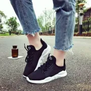 Luxury Black Color Lace Up Women Breathable Mesh Running Shoes Sneakers( 4611-3) - Fashion | Women's Footwear |
