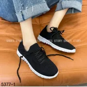 Breathable Knitted Casual Lace-up Vulcanized Running Sport Shoes For Women's