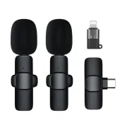 K9 Dual Mic Wireless Professional Microphone | Type-C & Lightning Lavalier Mic for Live & Video Recording