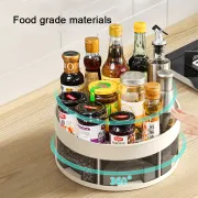 360 Rotating Storage Rack, Lazy Susan Turntable Organizer, Rotating 360 Degrees, With Handle and Non-slip, for Kitchen, Pantry, Fridge, Bathroom