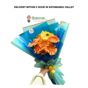 Orange & Yellow Themed Gerbera Bouquet