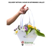 Delightful Mix Flowers In Hand Bag