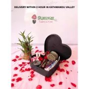 Shrawan Special Combo In Heart Shape Box With Lucky Bamboo 009