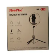 NeePho NP-L14 Ring Light with Tripod & Remote | 10-Inch LED Fill Light | Selfie Stick & Phone Stand | iOS & Android Compatible