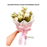 White Eustoma Flower Bouquet