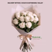 White Rose Temple Design Bouquet