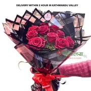 Red Rose Premium Round Design Bouquet