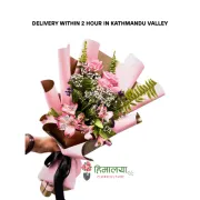 Pink Rose & Alstroemeria Mix Flower Bouquet