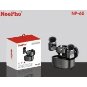 NeePho NP‑60 Collar Clip Button Wireless Dual Mic Set | Type‑C & Lightning Connectors | 11 Hrs Playtime | Pro Audio for Creators