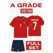 New National Ronaldo 7 Printed Portugal Home A Grade Football Jersey Set For Men |Men's Football Jersey