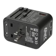 Moshi World Travel Adapter with USB-C and USB-A Ports - black