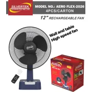 Silvertek 12" Rechargeable Wall and Table Fan (AERO FLEX-2026)