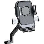 Bike Phone Mount, One Hand Operation and 360° Rotatable Phone Holder for Motorcycle and ATV Scooter, Compatible with iPhone, Samsung 4" - 6.9", (Rearview Mirror Version)