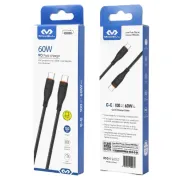 Miccell Type-C to Type-C Charging Cable 60W PD - 1m (Black)