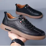 Men's Board Shoes | Fashion Black and White Male Casual Walking Footwear
