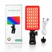 BKN AY-96 RGB Portable Pocket Mobile LED Light Rechargeable | Video Light, Dimmable 3200K-6500K LED Fill Light for Computer, Tablet, Smartphone, DSLR Camera with Screen Clip