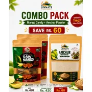 Unnati Combo Pack – Raw Mango Candy + Amchur Powder | Sweet, Spicy & Tangy Value Combo