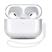 Airpods Pro 2nd Generation Transparent Cover Case With Hand Strap Lanyard