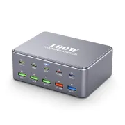 HW33 100W Type-C + USB 10 Port Desktop Fast Charger