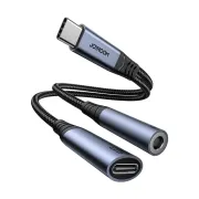 Joyroom SY C02 Audio Transfer Series Type-C to 3.5mm+Type-C 2 In 1 Audio Adapter