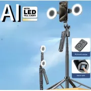 Plokama Auto A7 Pro AI Face Tracking 360° Rotate Tripod With LED Fill Light