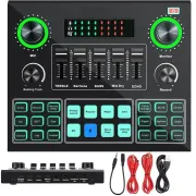 V9 Live Sound Card BT Accompaniment Audio Mixer With Sound Effects Broadcasting Recording