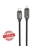 FONENG X118 1.2M PD 27W Flowing Light Zinc Alloy Head Braided Fast Charging Cable