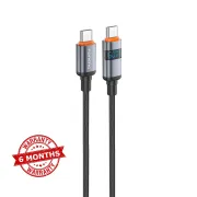 FONENG X116 60W Type C To C 1.2M Power Display Aluminum Alloy Braided Fast Charging Cable