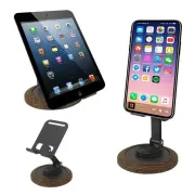 Adjustable Folding Wood Design Base Mobile Stand