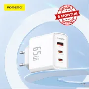 FONENG GaN50 65W 3-Port USB-A + Dual USB-C GaN Fast Charger With Type C Cable