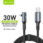 BAVIN CB336 30W iPhone PD Fast Charging 90° Right-Angle Gaming Data Cable