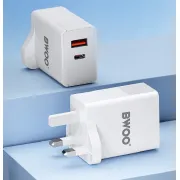 BWOO CDA134 2 Port 38 Watt PD Fast Charger Adapter