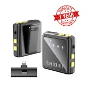 Earldom ET MC9L Wireless Double Collar Microphone With Lightning Interface Collar Clip For Live Broadcast