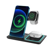 3 In 1 Foldable Wireless Charger Station For Phone Watch And Earbuds