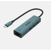 Onten 9595 USB-C to 3-Ports USB 3.0 Hub with 100M Ethernet Adapter