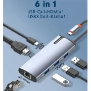 LDNIO DS 16H Type C Hub 4K HDMI USB3.0 RJ45 Type C PD Charging Adapter Laptop Docking Station