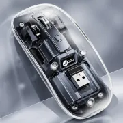 Lenovo Lecoo WS215DM Dual-Mode Wireless Mouse 2.4G & Bluetooth Transparent Optical Mouse