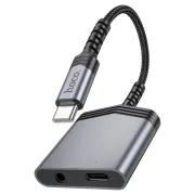 Hoco LS39 Adapter Type-C To Type-C + 3.5mm Audio Converter