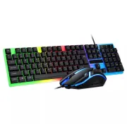T-Wolf TF230 Wired Keyboard And Mouse Set USB RGB Backlit